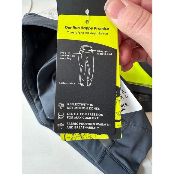 NWT Brooks Run Visible Tight Leggings Gray Reflective Size Large - Picture 7 of 11